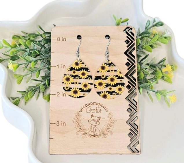 Sunflower Striped Acrylic Earrings