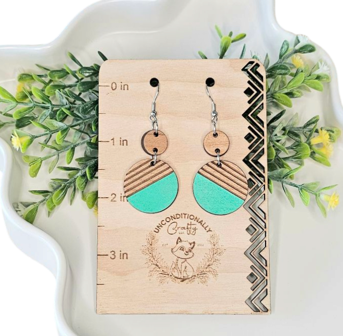 Circle Side Striped Earrings