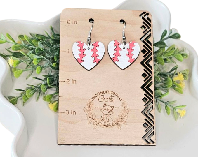Sports Heart Shaped Earrings