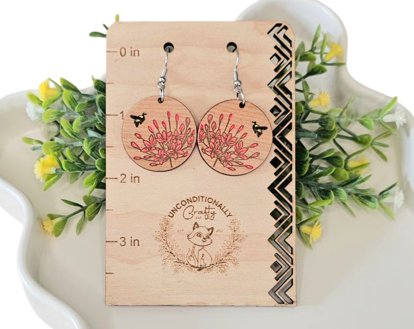 Floral Bloom and Bee Earrings