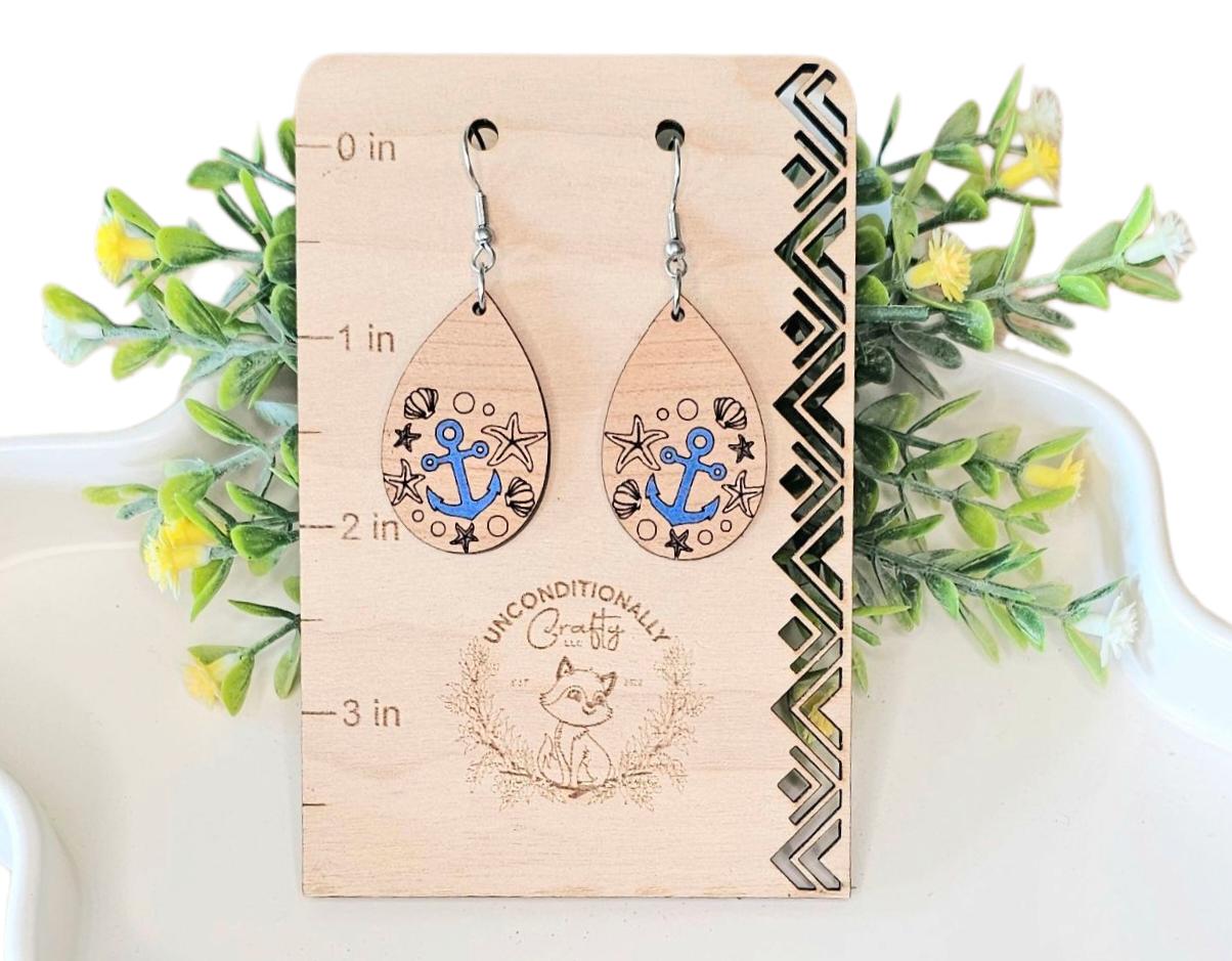 Anchor and Seashells Earrings