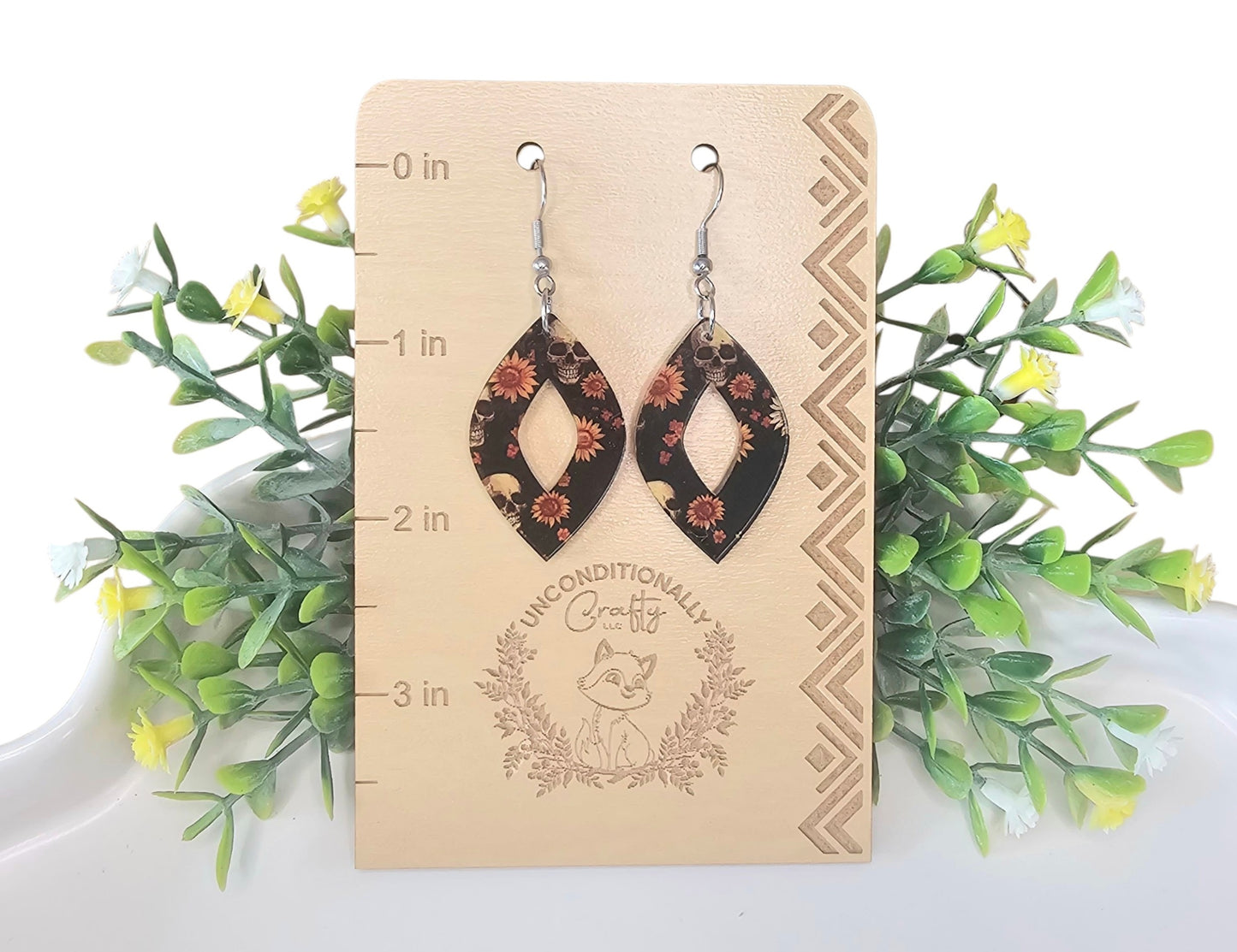Skulls and Sunflowers Earrings