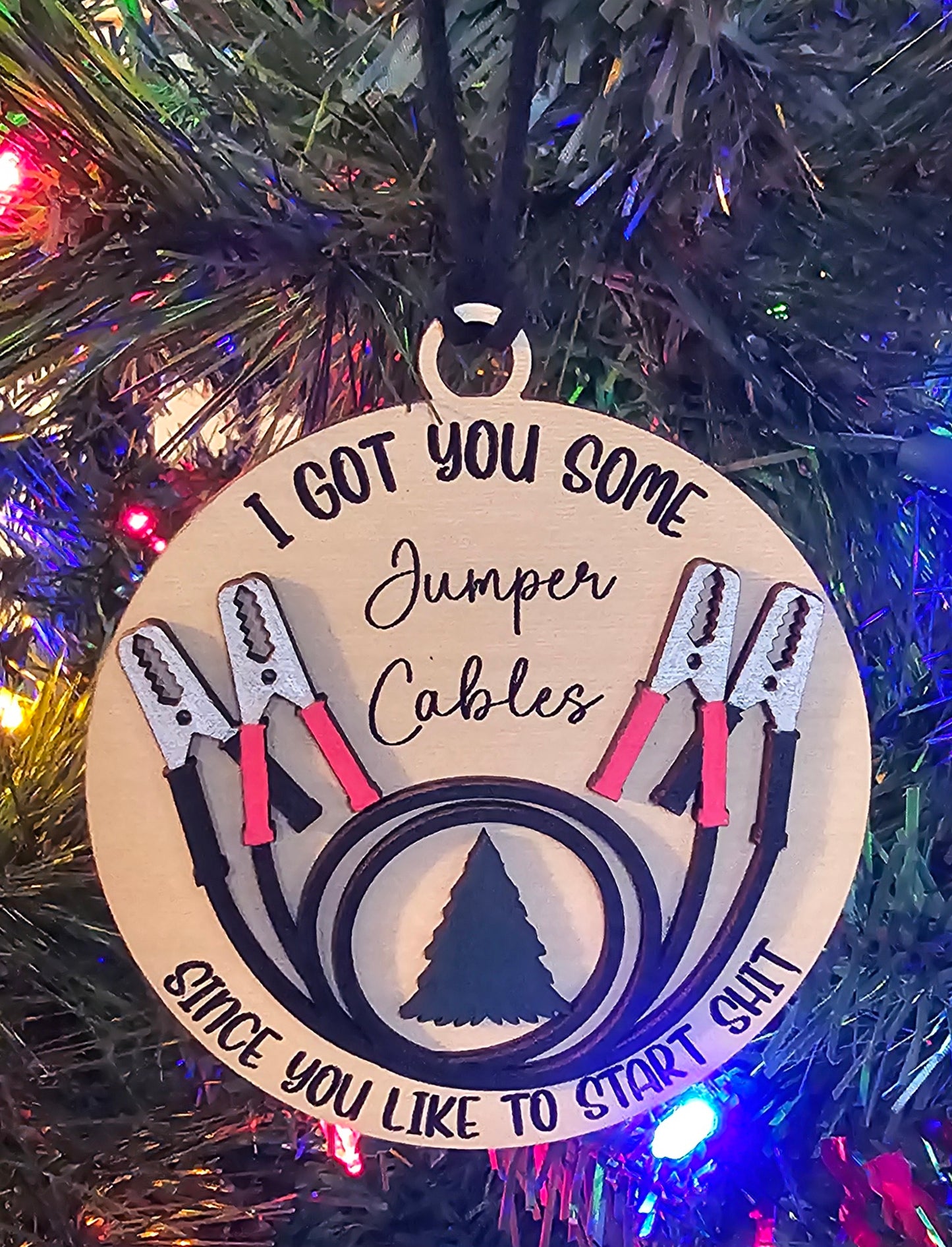 Funny Jumper Cable Ornament