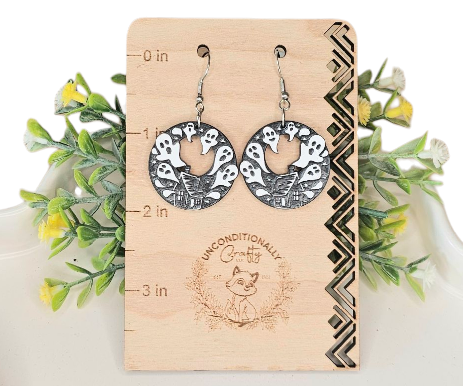 Ghost Haunted House Earrings