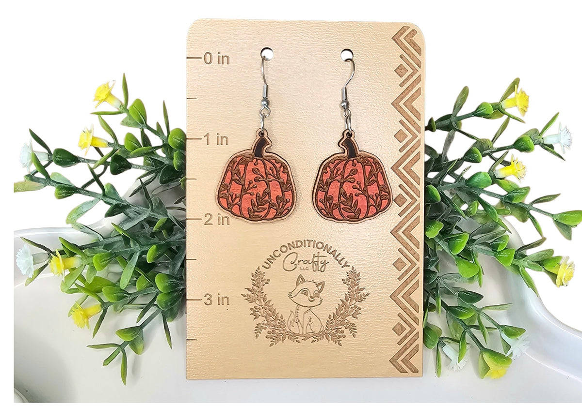 Viney Pumpkin Earrings