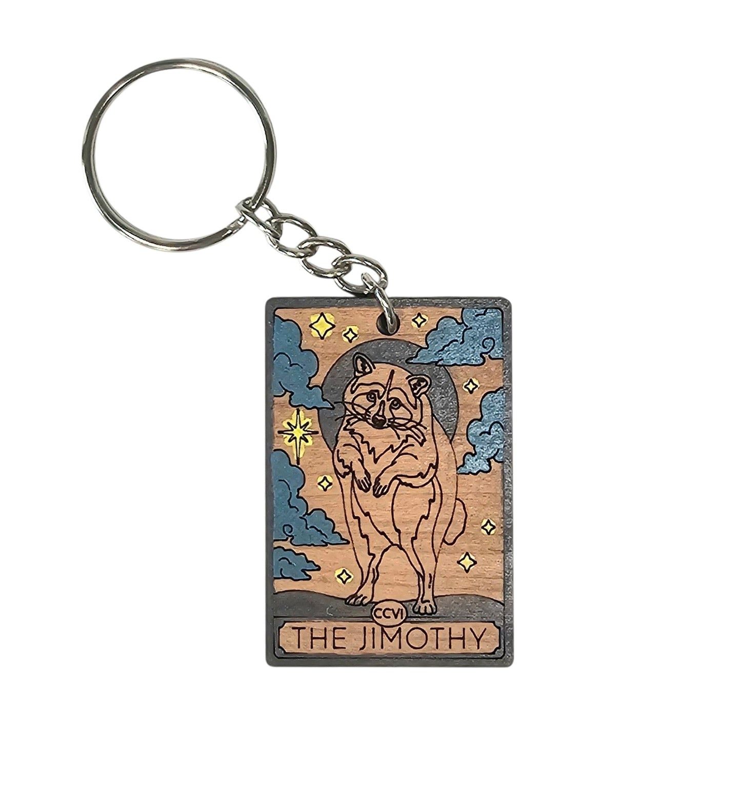 Jimothy Raccoon Tarot Card Keychain