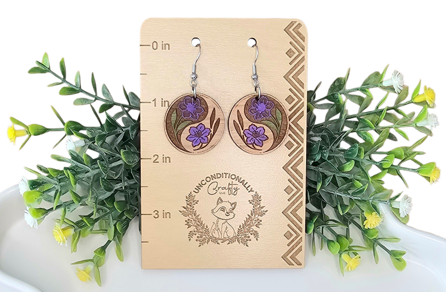 Floral Yin Yang Earrings