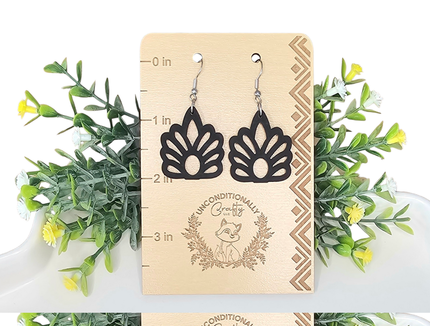 Black Lotus Cutout Earrings