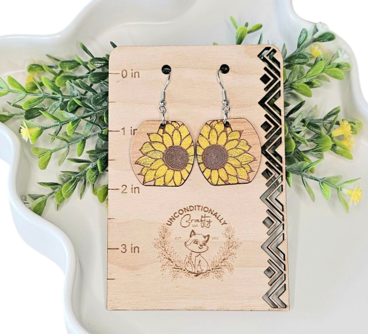 Detailed Sunflower Earrings