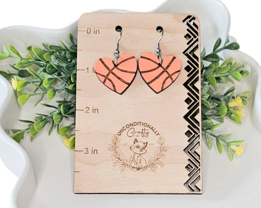 Sports Heart Shaped Earrings