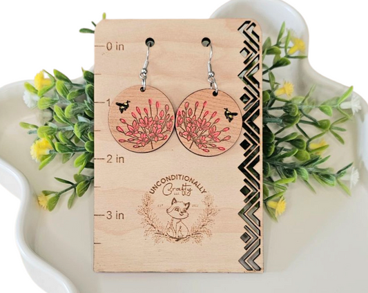 Floral Bloom and Bee Earrings