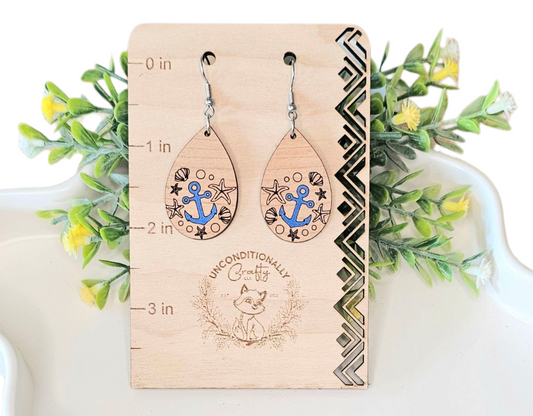 Anchor and Seashells Earrings