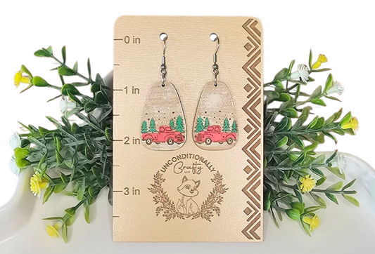 Vintage Christmas Truck Earrings
