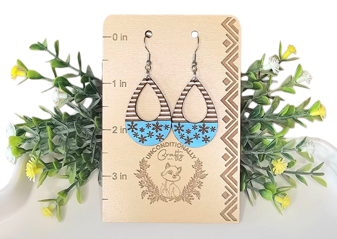 Striped Snowflake Earrings