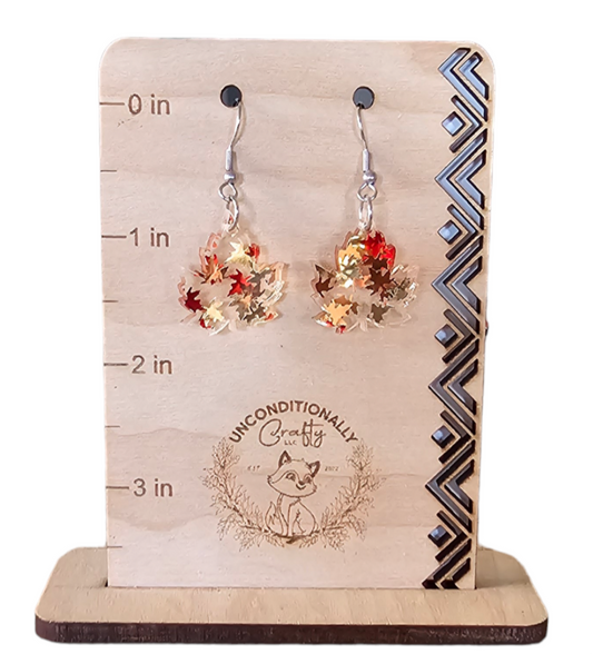 Acrylic Fall Leaf Earrings