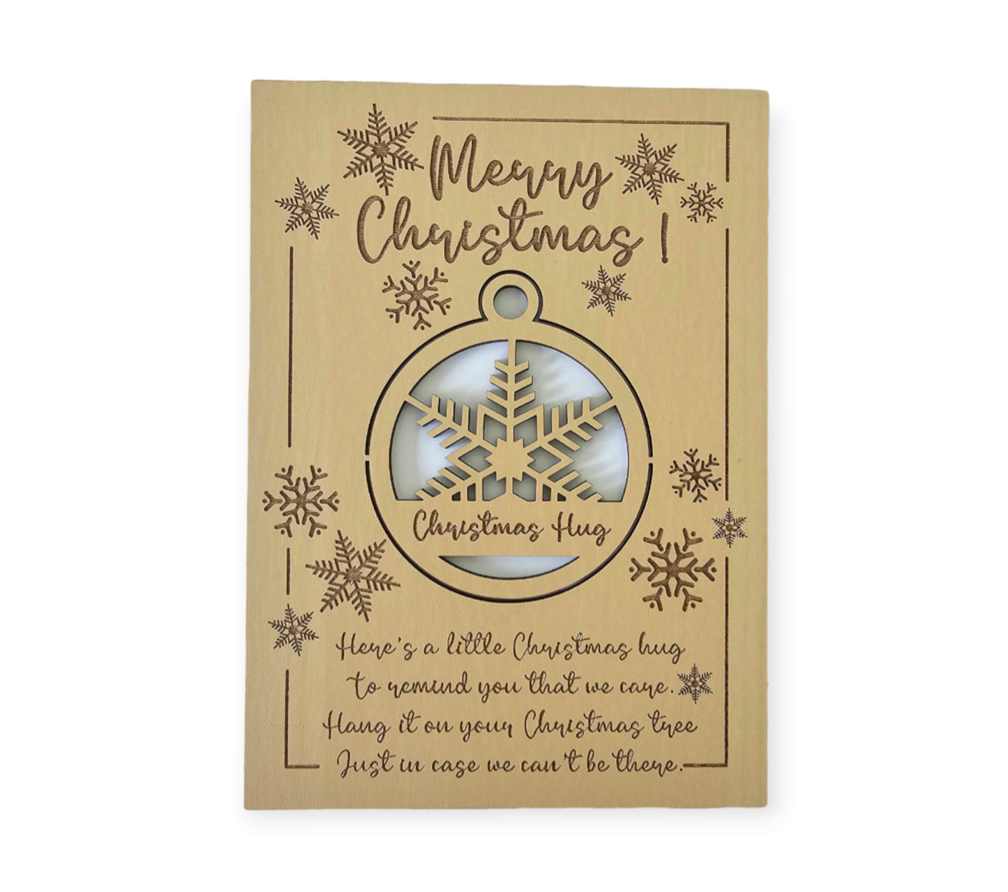 Wood Christmas Card Snowflake