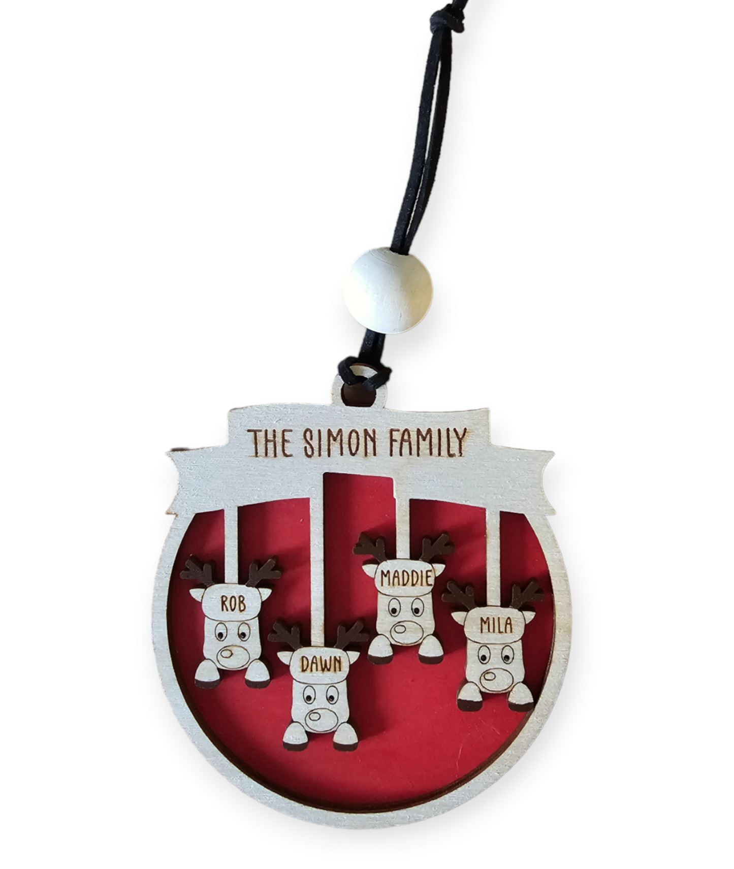 Personalized Reindeer Family Ornament