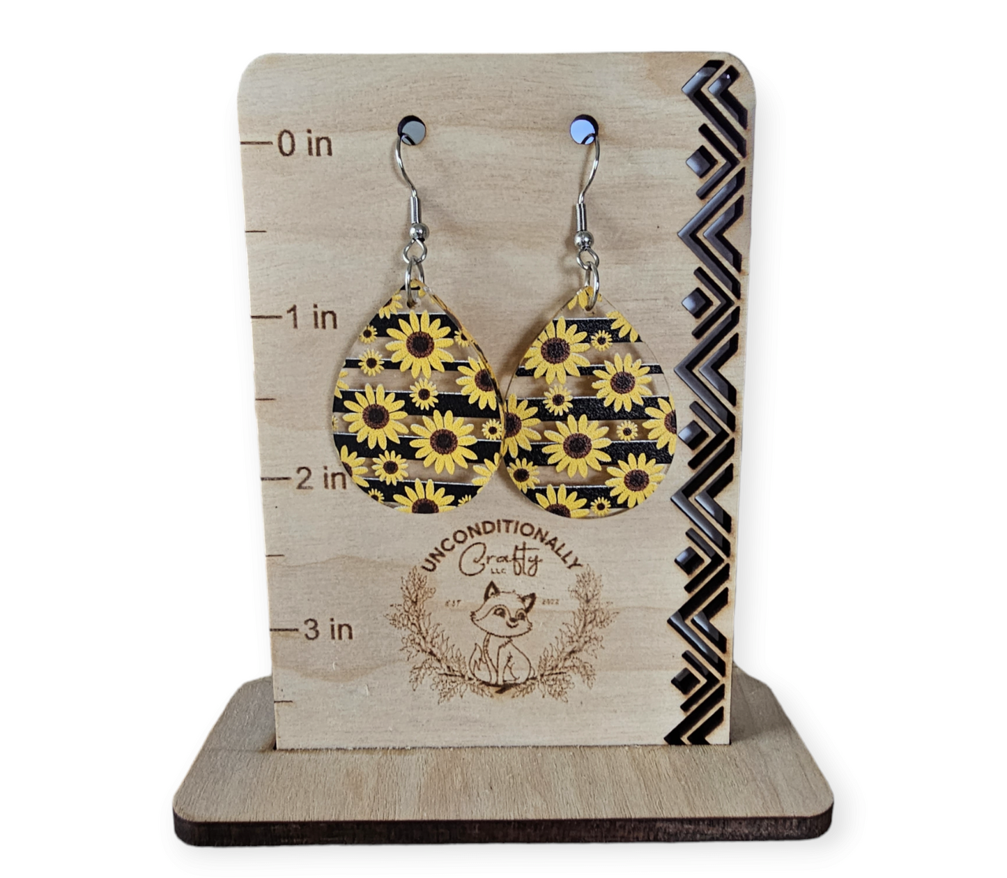 Sunflower Striped Acrylic Earrings