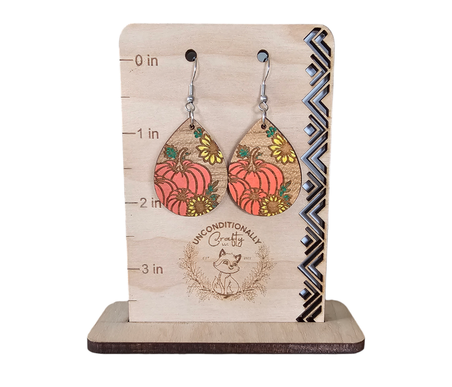 Fall Pumpkin and Sunflower Earrings