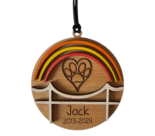 Personalized Rainbow Bridge Pet Memorial Ornament