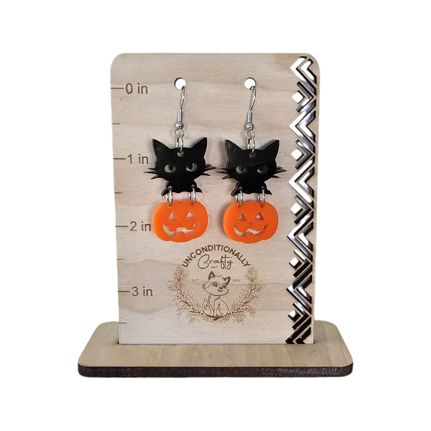 Cat in Pumpkin Earrings