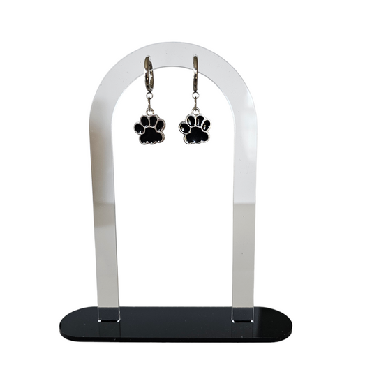 Dog Paw Print Dangle Earrings