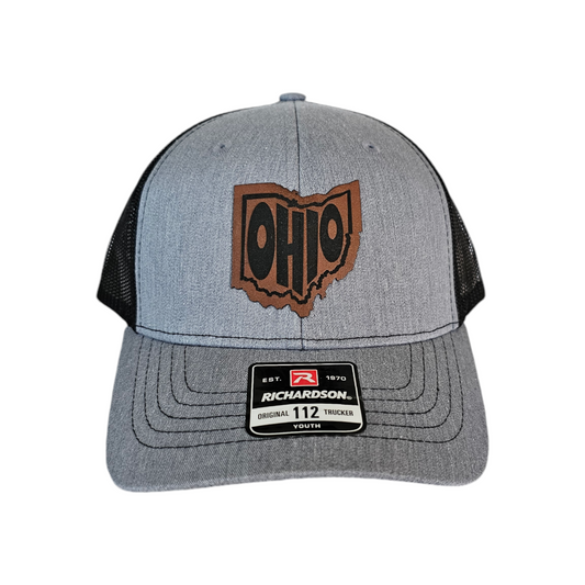 Youth Richardson 112 Trucker Hat with Leathette Patch