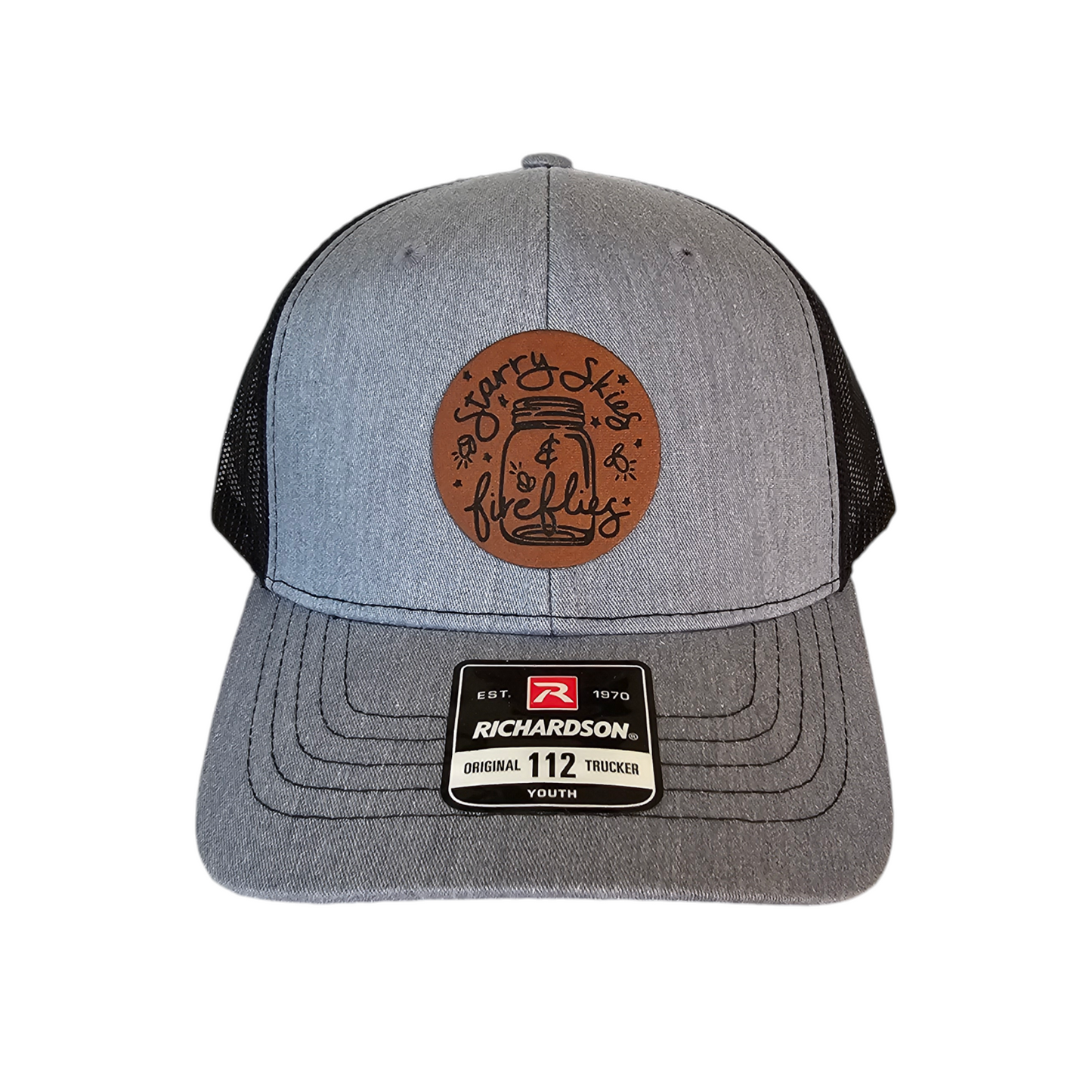 Youth Richardson 112 Trucker Hat with Leathette Patch