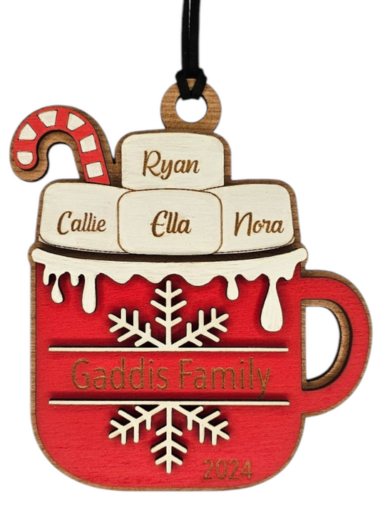 2024 Personalized Family Hot Cocoa Ornament