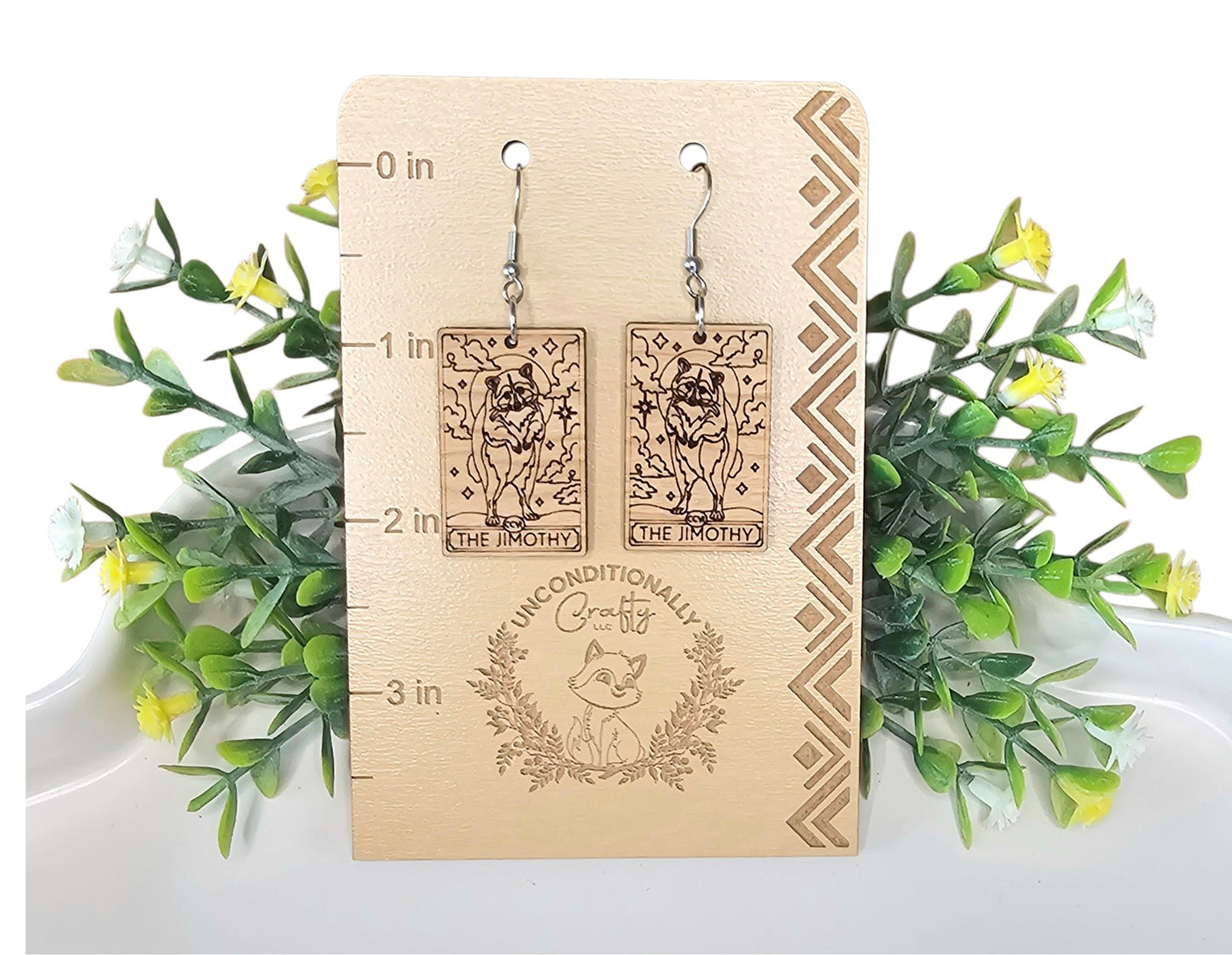 Tarot Jimothy Raccoon Earrings