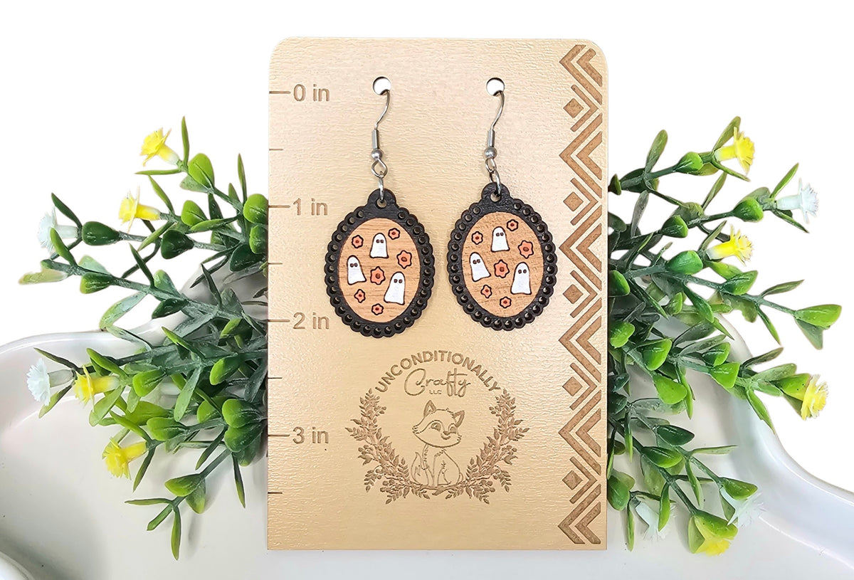 Ghostly Floral Dangle Earrings