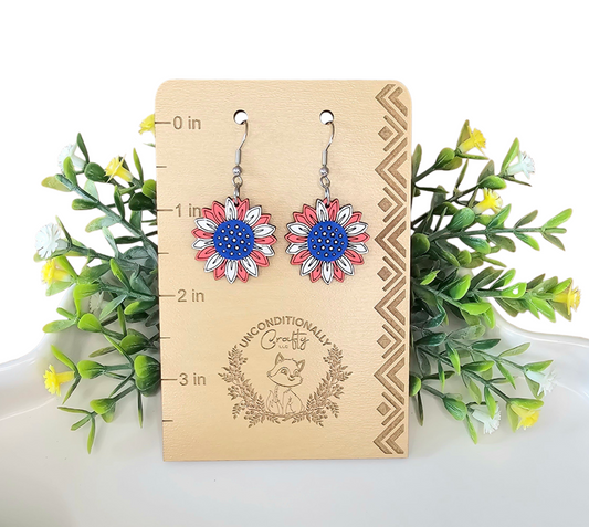 Star-Spangled Sunflower Earrings