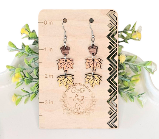 Acorn and Leaf Earrings
