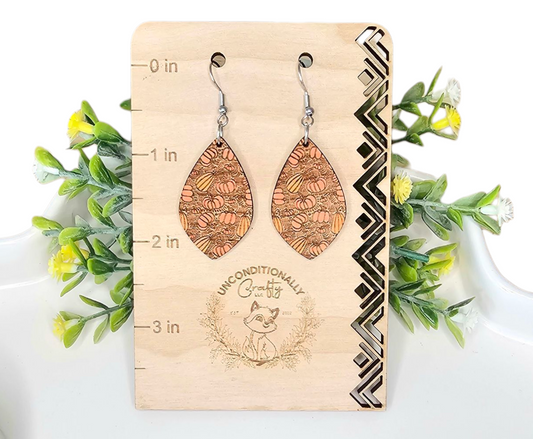Handpainted Scattered Pumpkin Earrings