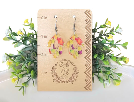 Scattered Colorful Fall Leaves Earrings
