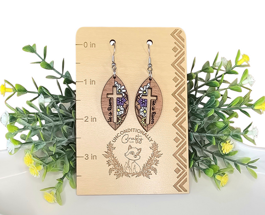 Floral Cross Earrings