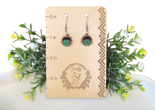 Petite Frankenstein Head Earrings