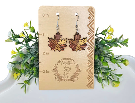 Patchwork Leaf Earrings