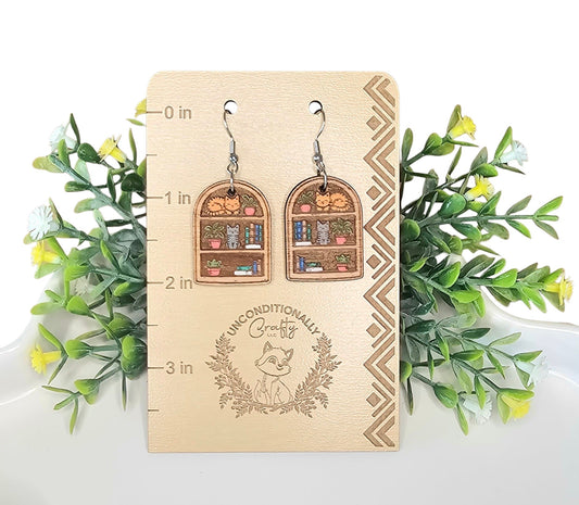 Cats and Books Earrings