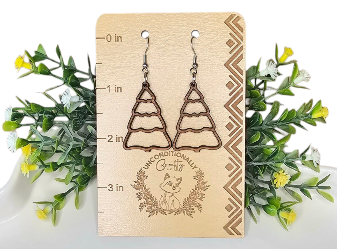Christmas Tree Cutout Earrings