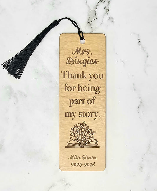 Teacher Appreciation Personalized Bookmark