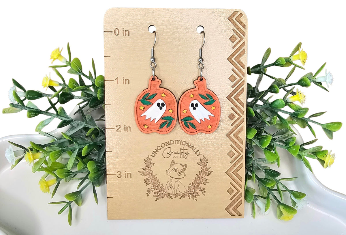 Ghostly Pumpkin Earrings