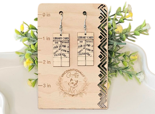 Library Card Earrings